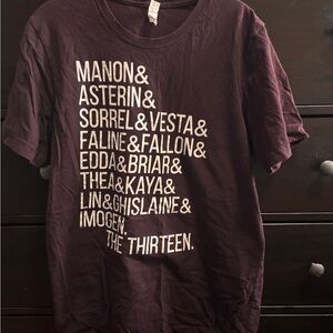 “The Thirteen” Dark Purple Graphic Tee, Sz L